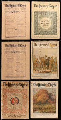 9x143 LOT OF 6 LITERARY DIGEST MAGAZINES 1890s-1920s filled with great images & information!