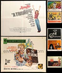 9x316 LOT OF 7 FORMERLY FOLDED HALF-SHEETS '60s-80s images from a variety of different movies!