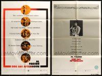 9x077 LOT OF 2 FOLDED DOG DAY AFTERNOON ONE-SHEETS '75 Al Pacino crime classic, different styles!