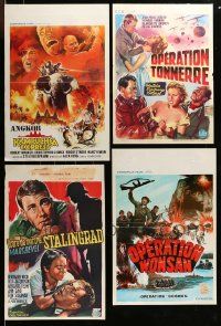 9x284 LOT OF 16 FORMERLY FOLDED BELGIAN POSTERS '60s-80s images from a variety of movies!
