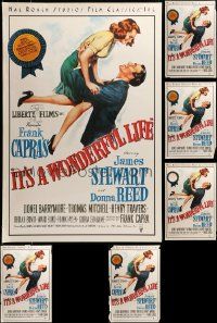 9x352 LOT OF 6 UNFOLDED 24X36 IT'S A WONDERFUL LIFE VIDEO POSTERS '80s art from the original 1sh!