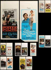 9x292 LOT OF 15 FORMERLY FOLDED ITALIAN LOCANDINAS '70s-80s a variety of movie images!