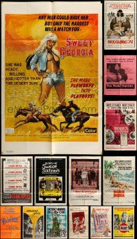 9x017 LOT OF 20 FOLDED SEXPLOITATION ONE-SHEETS '60s-70s great sexy images with some nudity!