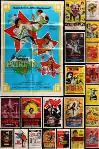9x030 LOT OF 46 FOLDED KUNG FU ONE-SHEETS '60s-80s great images from martial arts movies!