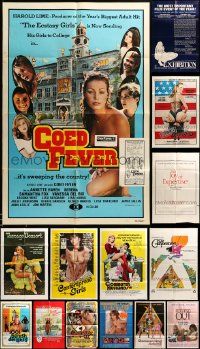 9x018 LOT OF 19 FOLDED SEXPLOITATION ONE-SHEETS '60s-80s great images from sexy movies!