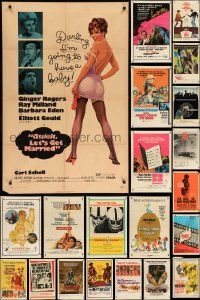 9x053 LOT OF 42 FOLDED ONE-SHEETS '60s-70s great images from a variety of different movies!