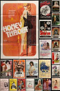 9x015 LOT OF 58 FOLDED SEXPLOITATION ONE-SHEETS '60s-70s great images from sexy movies!