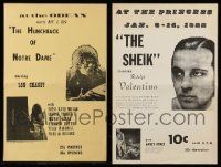9x151 LOT OF 2 RE-ISSUE TRIBUTE WINDOW CARDS R90s The Hunchback of Notre Dame & The Sheik!