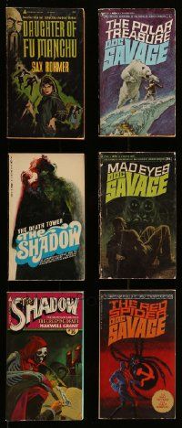 9x168 LOT OF 6 PULP CHARACTER PAPERBACK BOOKS '60s Daughter of Fu Manchu, Doc Savage, The Shadow!