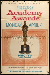 9y003 32nd ANNUAL ACADEMY AWARDS 1sh '60 the Oscars where Ben-Hur won 11 awards!