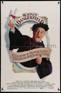 9y050 BACK TO SCHOOL 1sh '86 Rodney Dangerfield goes to college with his son, great image!
