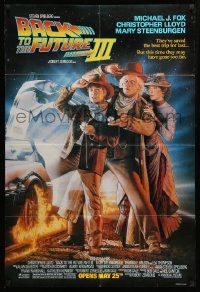 9y052 BACK TO THE FUTURE III advance DS 1sh '90 Michael J. Fox, Chris Lloyd, Steenburgen, Drew art!