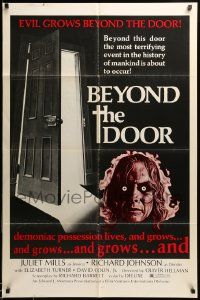 9y072 BEYOND THE DOOR 1sh '74 demonic possession lives, the most terrifying event of mankind!