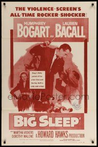 9y078 BIG SLEEP 1sh R56 Humphrey Bogart, sexy Lauren Bacall, Howard Hawks