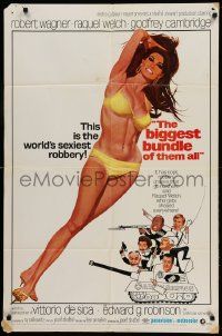9y081 BIGGEST BUNDLE OF THEM ALL 1sh '68 sexy art of Raquel Welch in bikini by McGinnis!