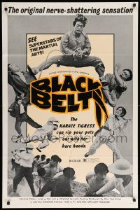 9y084 BLACK BELT 1sh '73 Sam Cheung kung fu action, superstars of martial arts, wacky and cool!