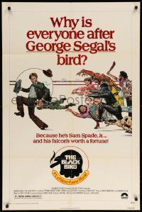 9y085 BLACK BIRD 1sh '75 George Segal, Maltese Falcon parody, great art by Drew Struzan!