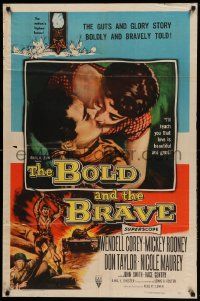 9y097 BOLD & THE BRAVE 1sh '56 the guts & glory story boldly and bravely told, love is beautiful!