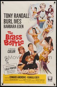 9y107 BRASS BOTTLE 1sh '64 Tony Randall & Barbara Eden with genie Burl Ives!