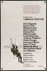 9y113 BRIDGE TOO FAR advance 1sh '77 Michael Caine, Connery, cool art of hundreds of paratroopers!