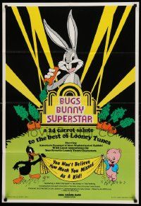 9y117 BUGS BUNNY SUPERSTAR 25x36 1sh '75 Looney Tunes Daffy Duck & Porky Pig!