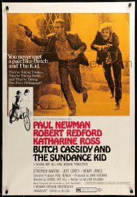 9y120 BUTCH CASSIDY & THE SUNDANCE KID style B 1sh '69 Paul Newman, Robert Redford, Katharine Ross!