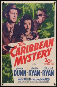 9y129 CARIBBEAN MYSTERY 1sh '45 James Dunn, Sheila Ryan & Edward Ryan in the tropical jungle!