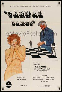 9y130 CARNAL GAMES 24x36 1sh '78 C.J. Lang, Sharon Mitchell, Jake Teague, x-rated!