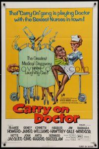 9y134 CARRY ON DOCTOR 1sh '72 the gang is playing doctor with the sexiest nurses in town!