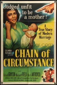 9y142 CHAIN OF CIRCUMSTANCE 1sh '51 Margaret Field judged unfit to be a mother!