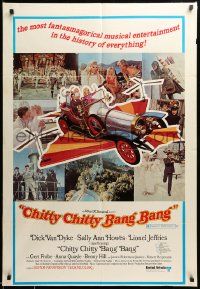 9y155 CHITTY CHITTY BANG BANG style B 1sh '69 Dick Van Dyke, Sally Ann Howes, artwork of flying car
