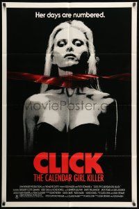 9y166 CLICK THE CALENDAR GIRL KILLER 1sh '90 great image of sexy babe strangled by film strip!