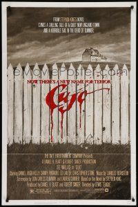 9y192 CUJO 1sh '83 Stephen King, artwork of bloody fence & house by Robert Tanenbaum!
