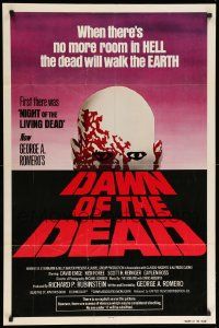 9y207 DAWN OF THE DEAD 1sh '79 George Romero, no more room in HELL for the dead, red title design