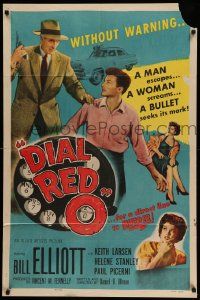 9y222 DIAL RED O 1sh '55 a man escapes, a woman screams, a direct line to MURDER!