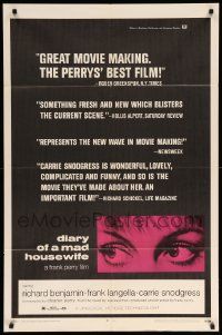 9y223 DIARY OF A MAD HOUSEWIFE 1sh '70 Frank Perry, super close up of Carrie Snodgress' eyes!