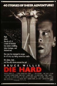 9y225 DIE HARD 1sh '88 Bruce Willis vs twelve terrorists, action classic!