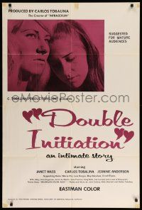 9y246 DOUBLE INITIATION 1sh '70 an intimate story starring sexiest Janet Wass & Carlos Tobalina!