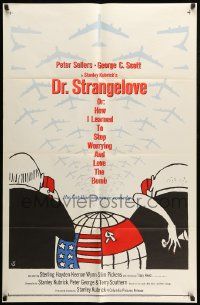 9y250 DR. STRANGELOVE 1sh '64 Stanley Kubrick classic, Peter Sellers, cool Tomi Ungerer art!