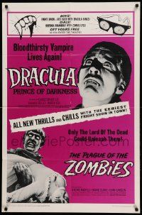9y251 DRACULA PRINCE OF DARKNESS/PLAGUE OF THE ZOMBIES 1sh '66 bloodsuckers & undead double-bill!