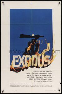 9y280 EXODUS 1sh '61 Otto Preminger, great artwork of arms reaching for rifle by Saul Bass!