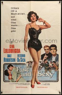 9y291 FAST & SEXY 1sh '61 de Sica, who could ask for more than half-dressed sexy Gina Lollobrigida