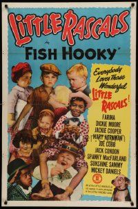 9y310 FISH HOOKY 1sh R52 Our Gang, Mickey Daniels, Mary Kornman, 'Spanky' McFarland, Dickie Moore