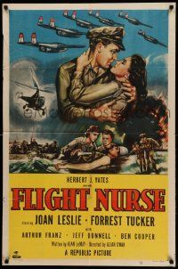 9y319 FLIGHT NURSE 1sh '53 Joan Leslie & Forrest Tucker help win the Korean War!