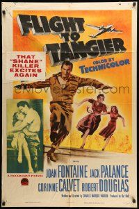 9y321 FLIGHT TO TANGIER 3D 1sh '53 Joan Fontaine & Jack Palance in new perfected Dynoptic