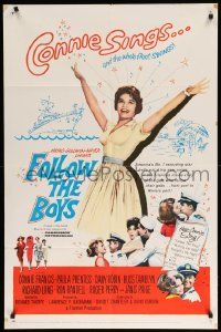 9y324 FOLLOW THE BOYS 1sh '63 Connie Francis sings and the whole Navy fleet swings!
