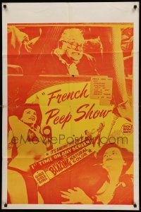 9y335 FRENCH PEEP SHOW 1sh 1952 Russ Meyer's very first movie starring Tempest Storm, ultra rare!