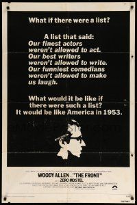9y340 FRONT 1sh '76 Woody Allen, Martin Ritt, 1950s Communist Scare blacklist in 1953 U.S.!