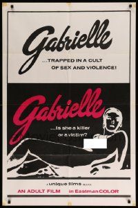 9y345 GABRIELLE 1sh '70 trapped in a cult of sex and violence, different sexy artwork!