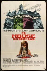 9y414 HOUSE THAT DRIPPED BLOOD int'l 1sh '71 Christopher Lee, Vampires! Voodoo! Vixens!